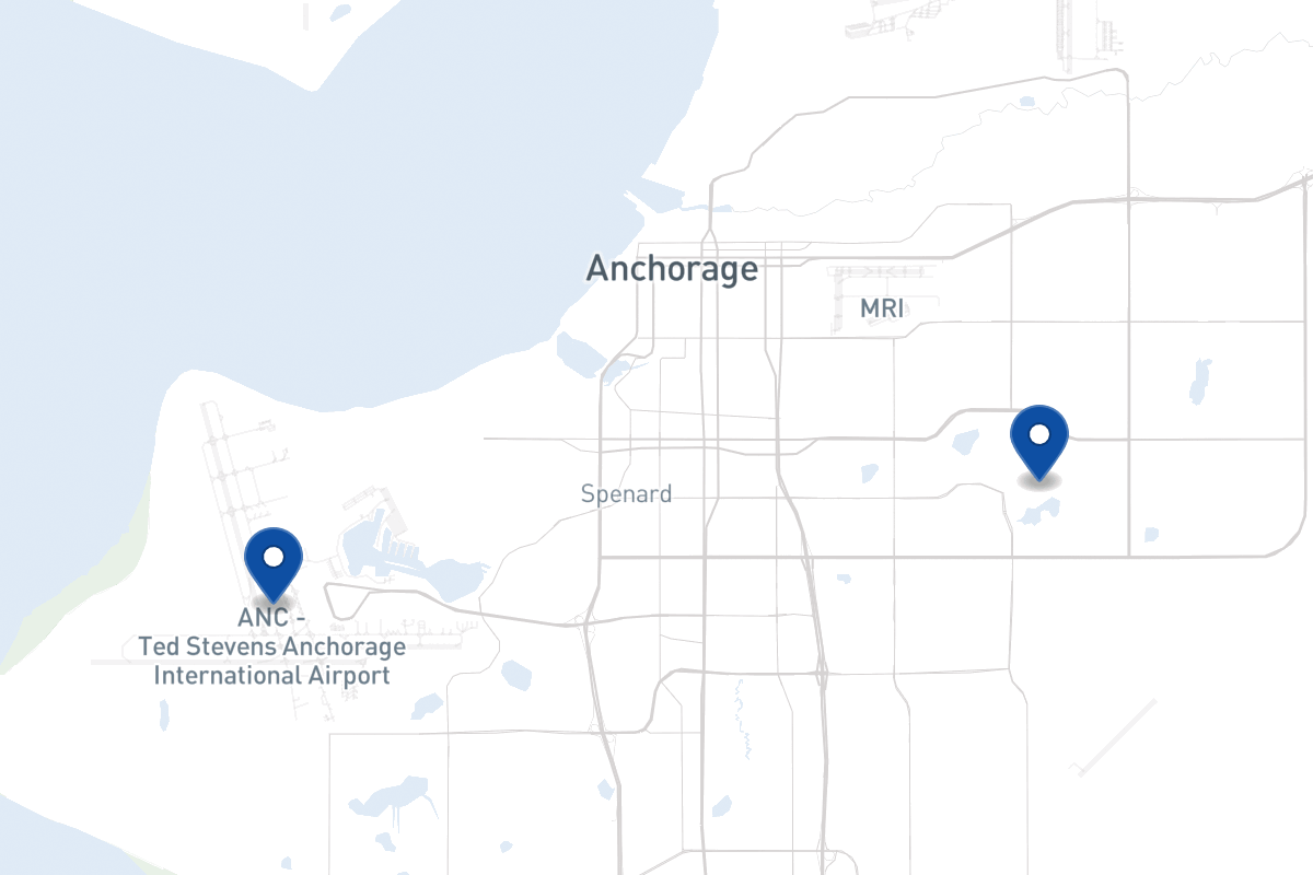Map of fleet parking locations in Anchorage, AK