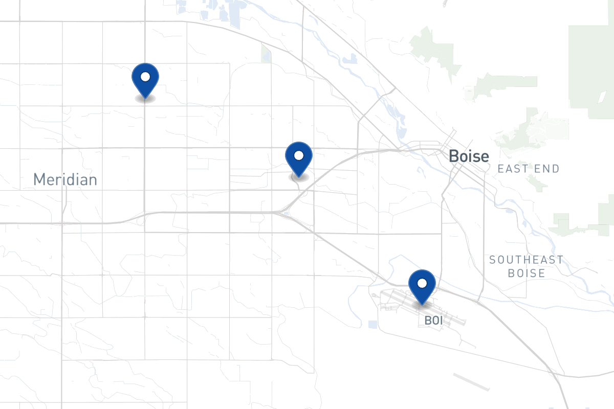 Map of fleet parking locations in Boise, ID