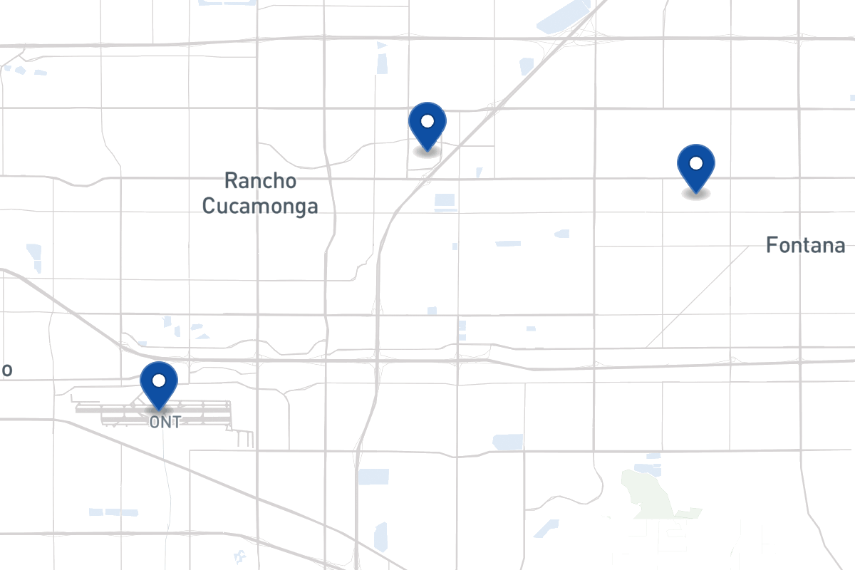 Map of fleet parking locations in Fontana, CA