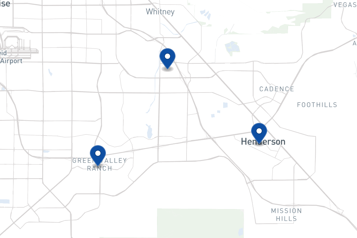Map of fleet parking locations in Henderson, NV