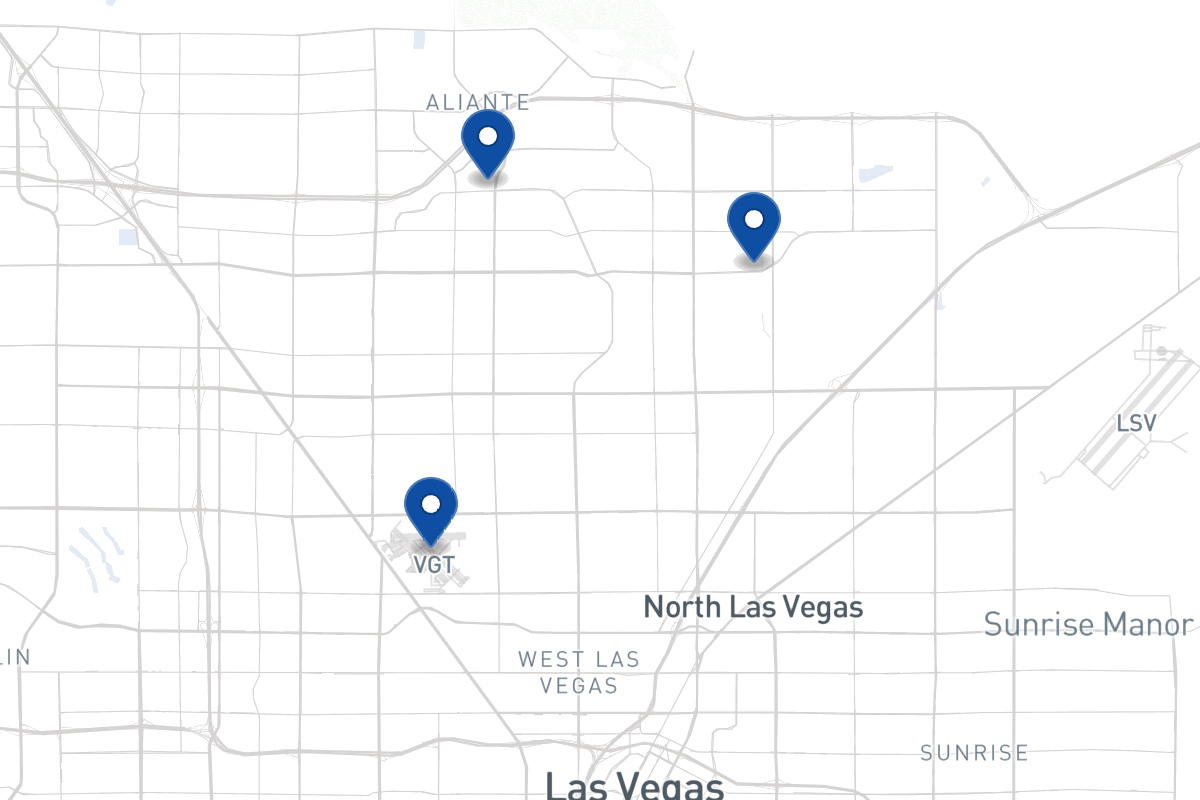 Map of fleet parking locations in North Las Vegas, NV