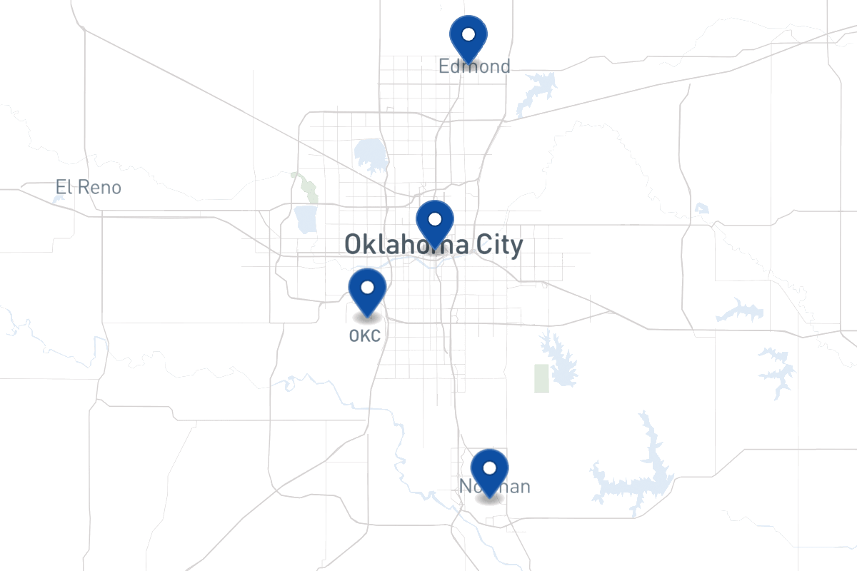 Map of fleet parking locations in Oklahoma City, OK